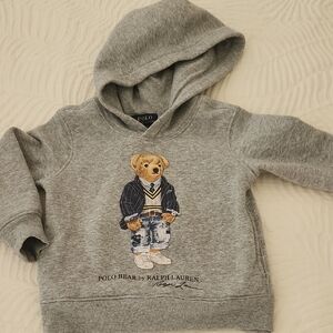 Ralph Lauren Gray Hoodie with Polo Bear